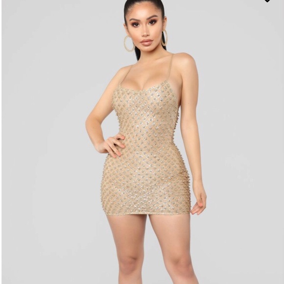 Fashion Nova Dresses & Skirts - BRAND NEW ONLY WORN ONCE Roxi Dress - Gold